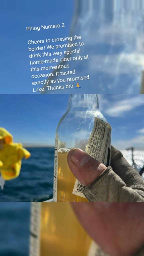 Phlog Numero 2

Cheers to crossing the border! We promised to drink this very special home-made cider only at this momentous occasion. It tasted exactly as you promised, Luke. Thanks bro 🙏 